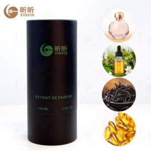 Paper Tube Packaging Cylinder Container for Perfume with EVA Insert Matte Black Cardboard