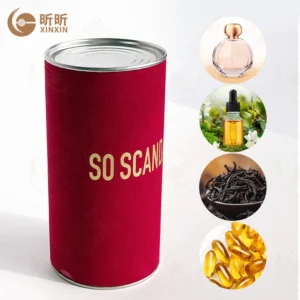 Custom Red Cardboard Paper Tube Packaging for Perfume Essential Oil Tea and Supplement Products